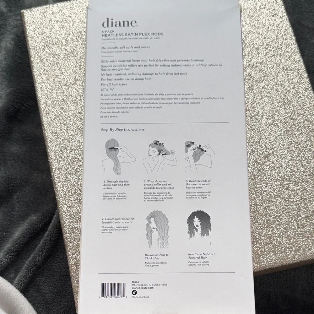*NEW*diane.*Heatless *Satin Flex Rods - Pink Multi-Pack